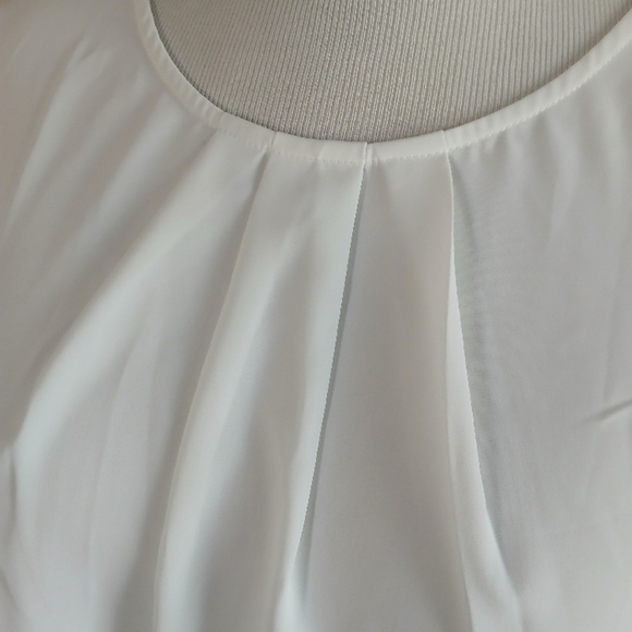 White Cap Tulip Sleeve Pleated Blouse XL - Picture 3 of 9